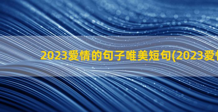 2023爱情的句子唯美短句(2023爱情文案)