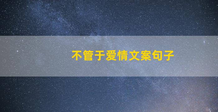 不管于爱情文案句子