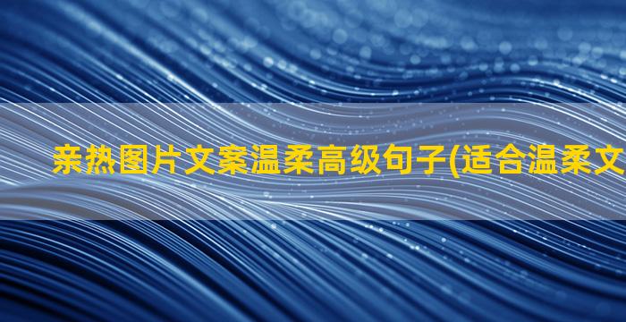 亲热图片文案温柔高级句子(适合温柔文案的图片)