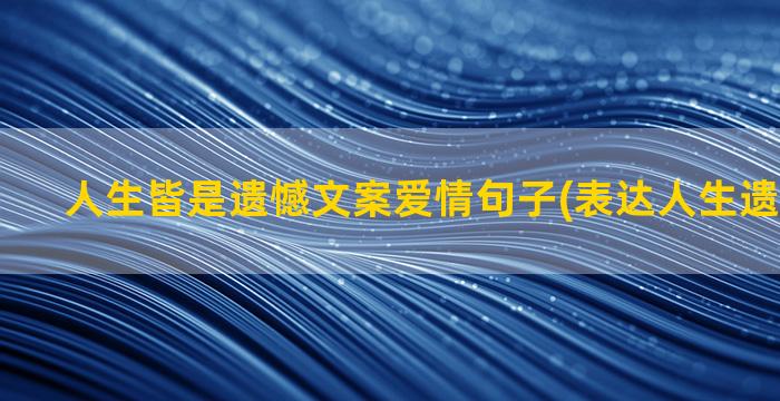 人生皆是遗憾文案爱情句子(表达人生遗憾的文案)