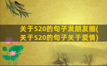 关于520的句子发朋友圈(关于520的句子关于爱情)