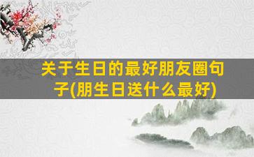 关于生日的最好朋友圈句子(朋生日送什么最好)