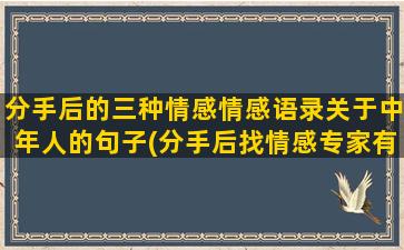 分手后的三种情感情感语录关于中年人的句子(分手后找情感专家有用吗)