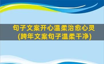 句子文案开心温柔治愈心灵(跨年文案句子温柔干净)