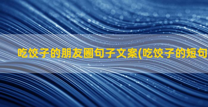 吃饺子的朋友圈句子文案(吃饺子的短句发朋友圈)