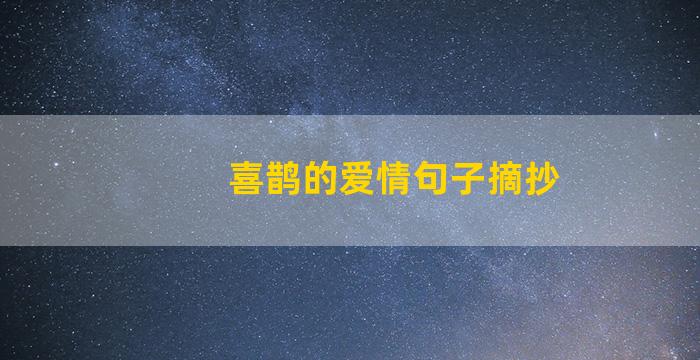 喜鹊的爱情句子摘抄