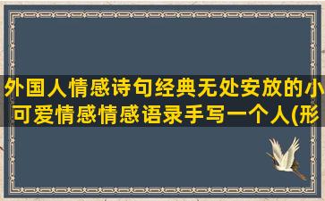 外国人情感诗句经典无处安放的小可爱情感情感语录手写一个人(形容外国人的诗句)