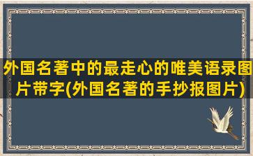 外国名著中的最走心的唯美语录图片带字(外国名著的手抄报图片)