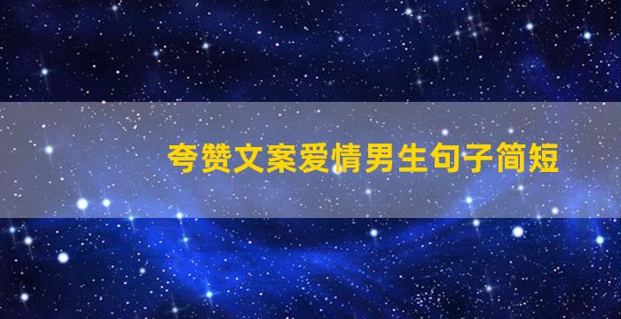 夸赞文案爱情男生句子简短