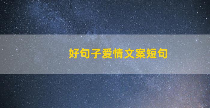 好句子爱情文案短句