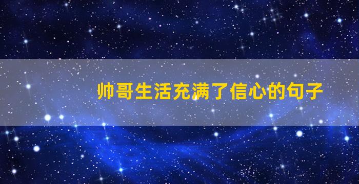 帅哥生活充满了信心的句子