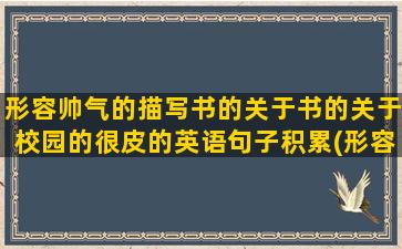 形容帅气的描写书的关于书的关于校园的很皮的英语句子积累(形容男孩子帅气的句子描写)