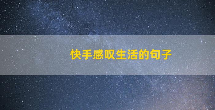 快手感叹生活的句子