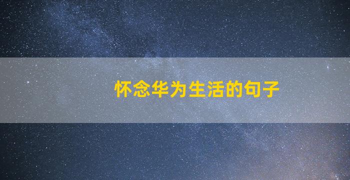 怀念华为生活的句子