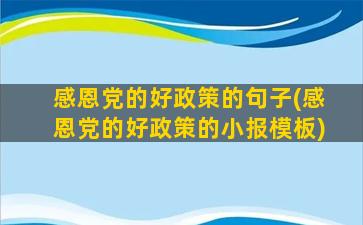 感恩党的好政策的句子(感恩党的好政策的小报模板)