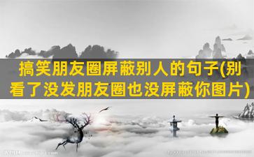 搞笑朋友圈屏蔽别人的句子(别看了没发朋友圈也没屏蔽你图片)