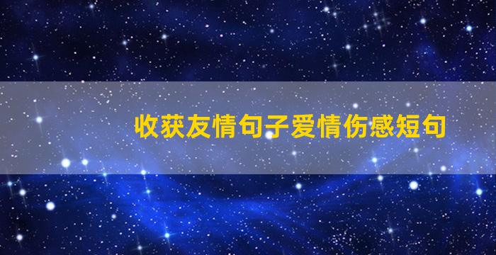 收获友情句子爱情伤感短句