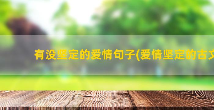 有没坚定的爱情句子(爱情坚定的古文句)