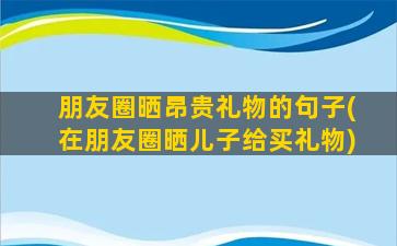 朋友圈晒昂贵礼物的句子(在朋友圈晒儿子给买礼物)