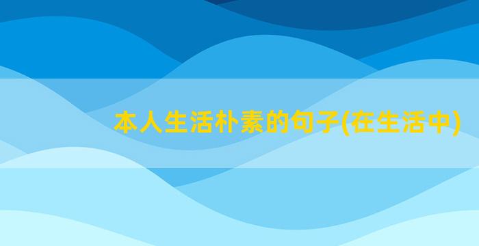 本人生活朴素的句子(在生活中)