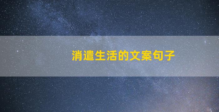 消遣生活的文案句子