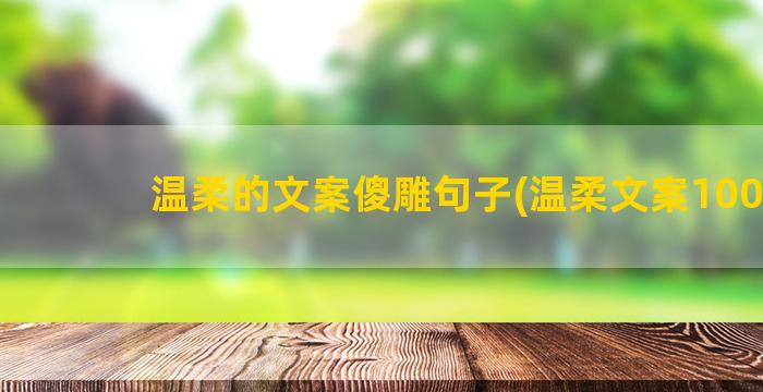 温柔的文案傻雕句子(温柔文案100句)