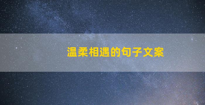 温柔相遇的句子文案