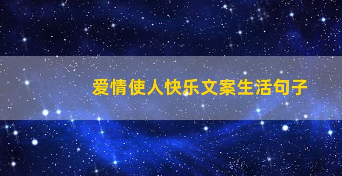 爱情使人快乐文案生活句子