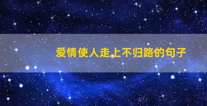 爱情使人走上不归路的句子