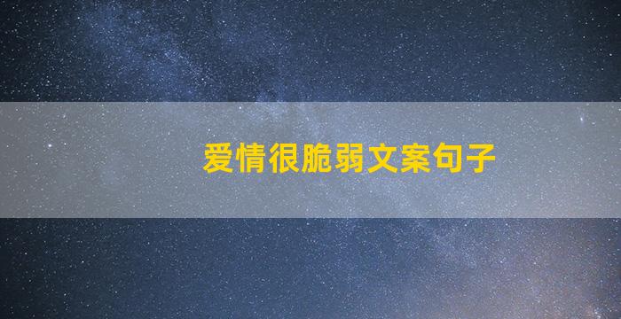 爱情很脆弱文案句子