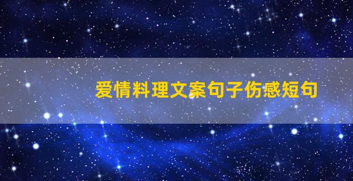 爱情料理文案句子伤感短句