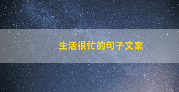 生活很忙的句子文案