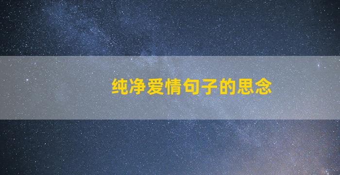 纯净爱情句子的思念