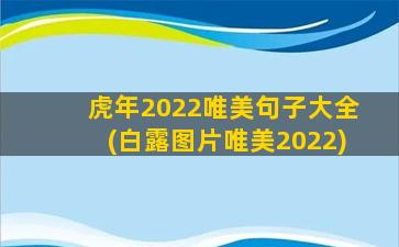 虎年2022唯美句子大全(白露图片唯美2022)