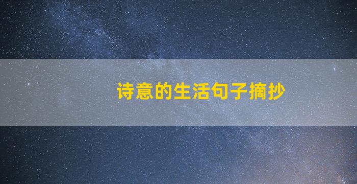 诗意的生活句子摘抄