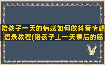 陪孩子一天的情感如何做抖音情感语录教程(陪孩子上一天课后的感受)